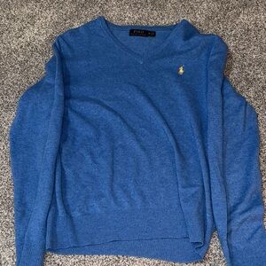 Polo Ralph Lauren Men's V-Neck Sweater in Rich Blue